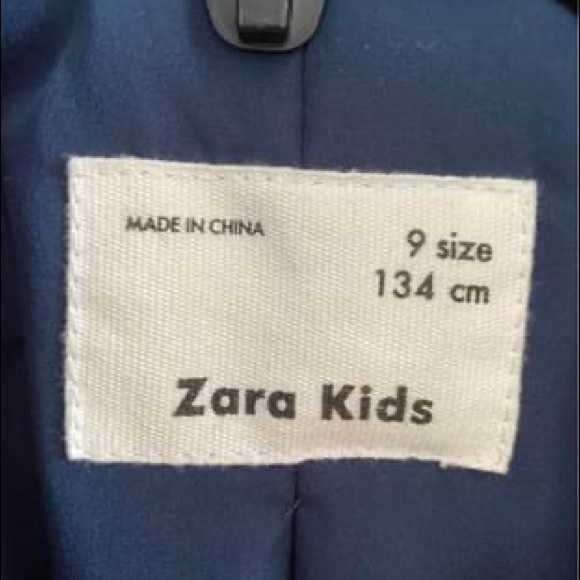 Zara kids unisex blue coat size 9 - Picture 3 of 4